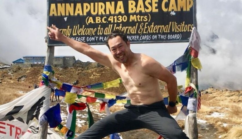 foreigner enjoying at annapurna