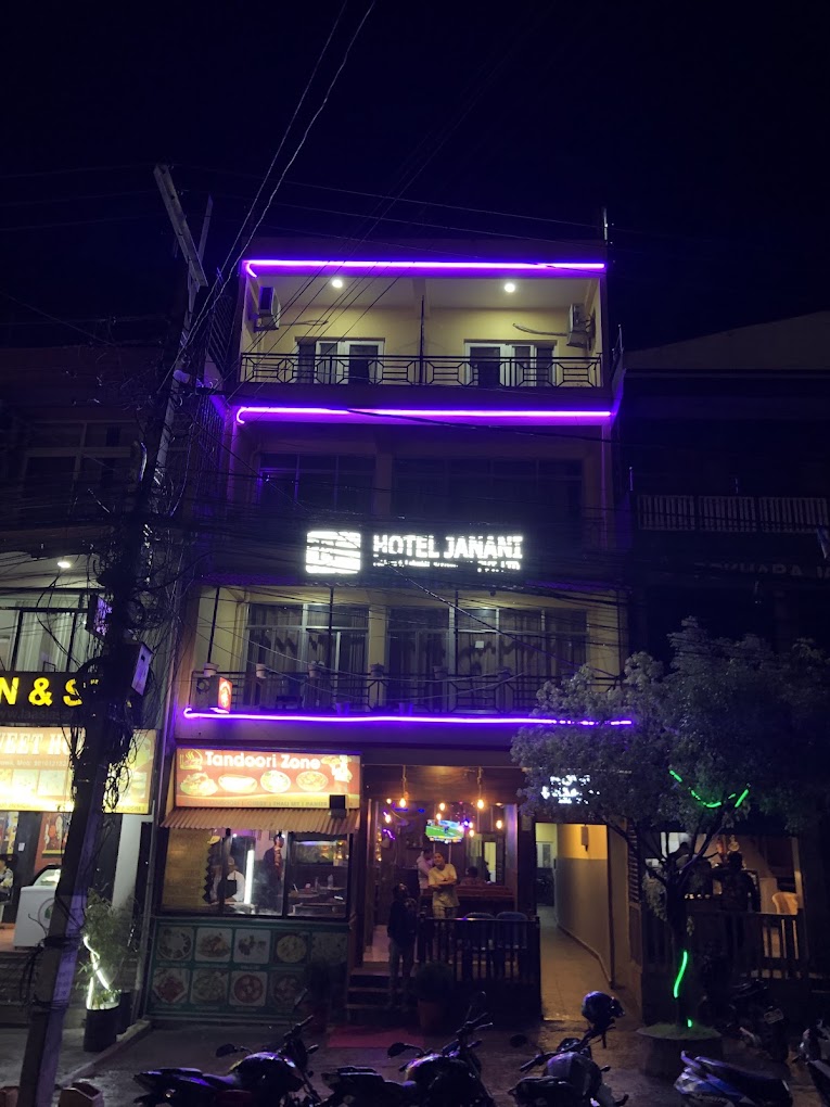 hotel janani pokhara night view